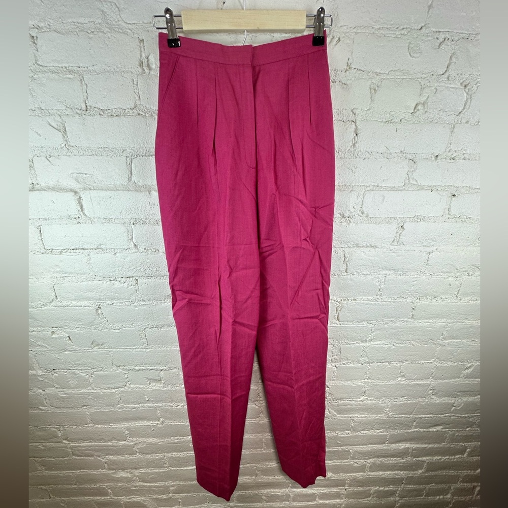 Christian Dior Paris Vintage The Suit Pants Red Linen Lined Women’s Size 6